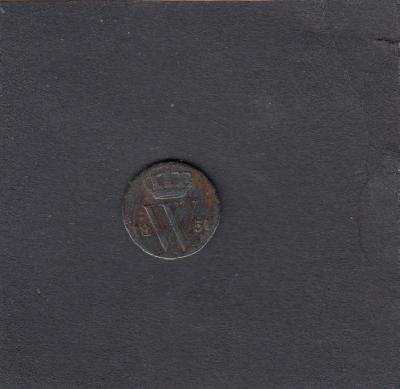 Beschrijving: 1/2 Cent WILLEM III 